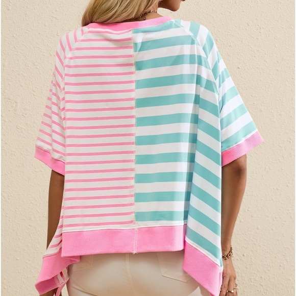 Multicolor Stripe Oversize Top - Picture 2 of 5